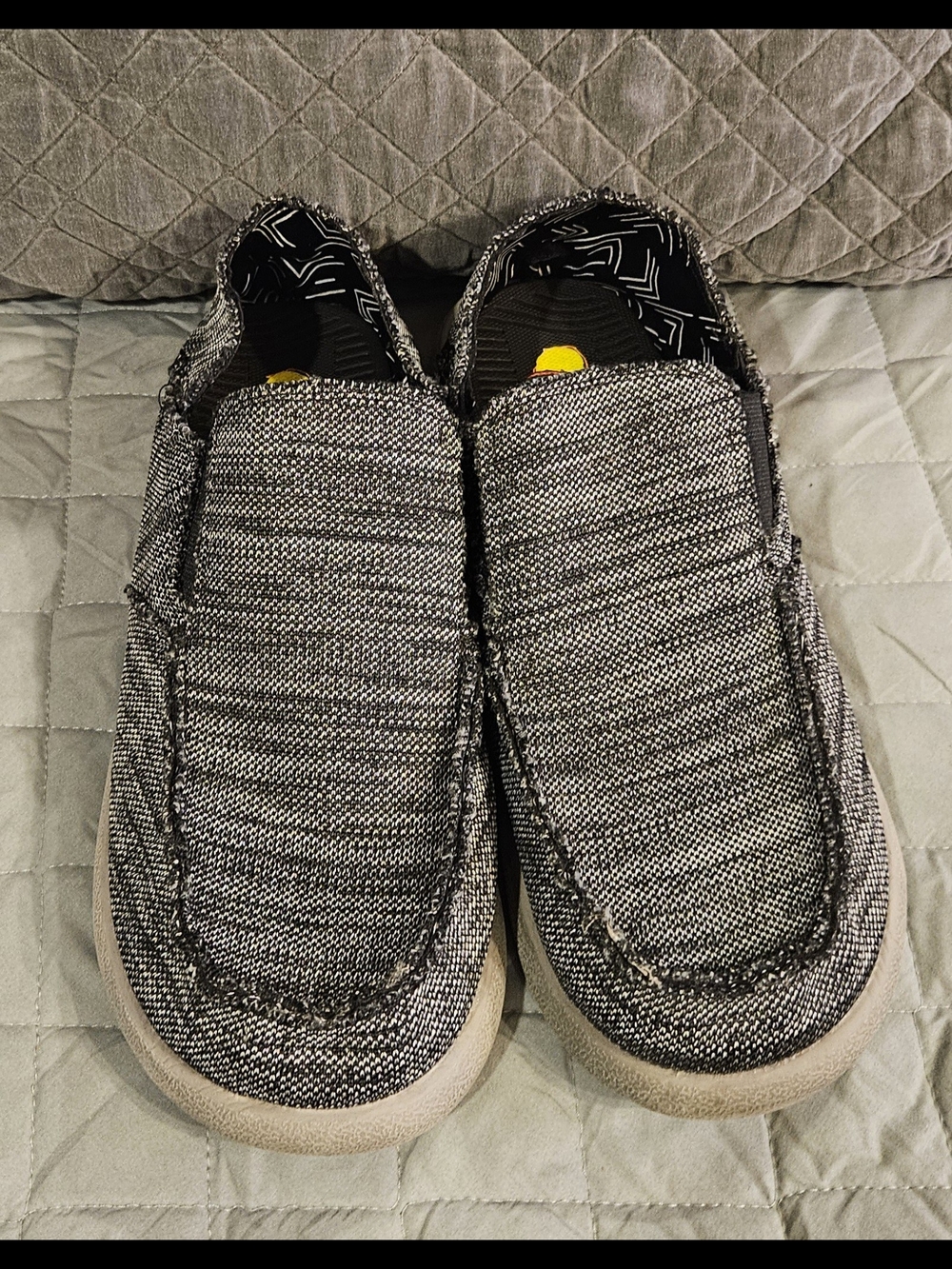 Men's Knit Slip-On Loafers in Black & Gray